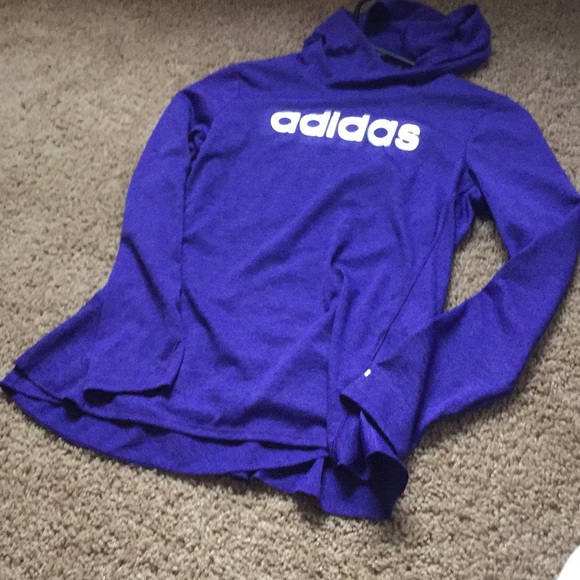 girls adidas purple long sleeve with hood - Picture 5 of 5